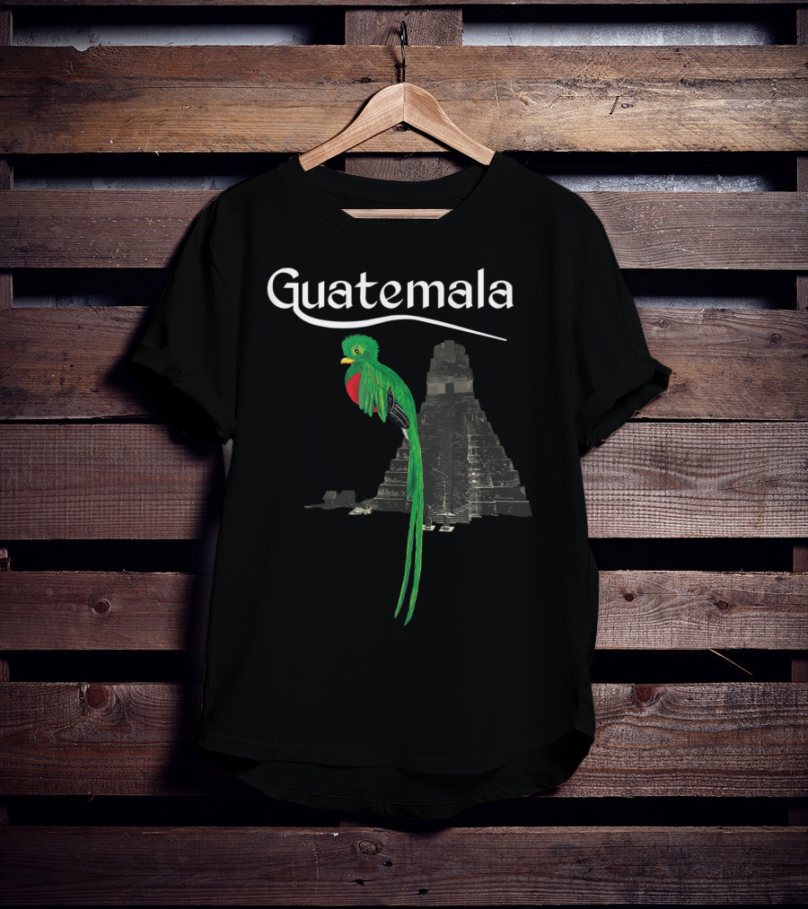Guatemala Quetzal Chapin Vintage Maya Antigu Pyramid T-Shirt
