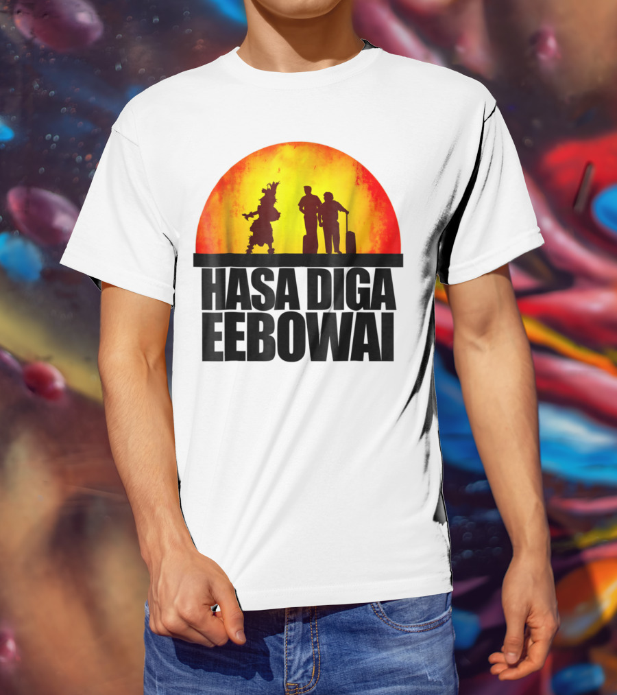 Hasa Diga Eebowai Cultural Travel Silhouette Sunset Scene T-Shirt