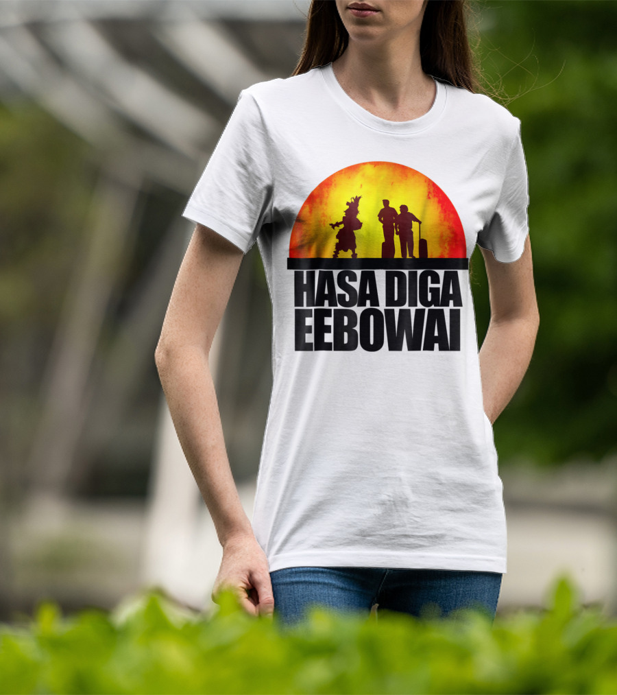 Hasa Diga Eebowai Cultural Travel Silhouette Sunset Scene T-Shirt