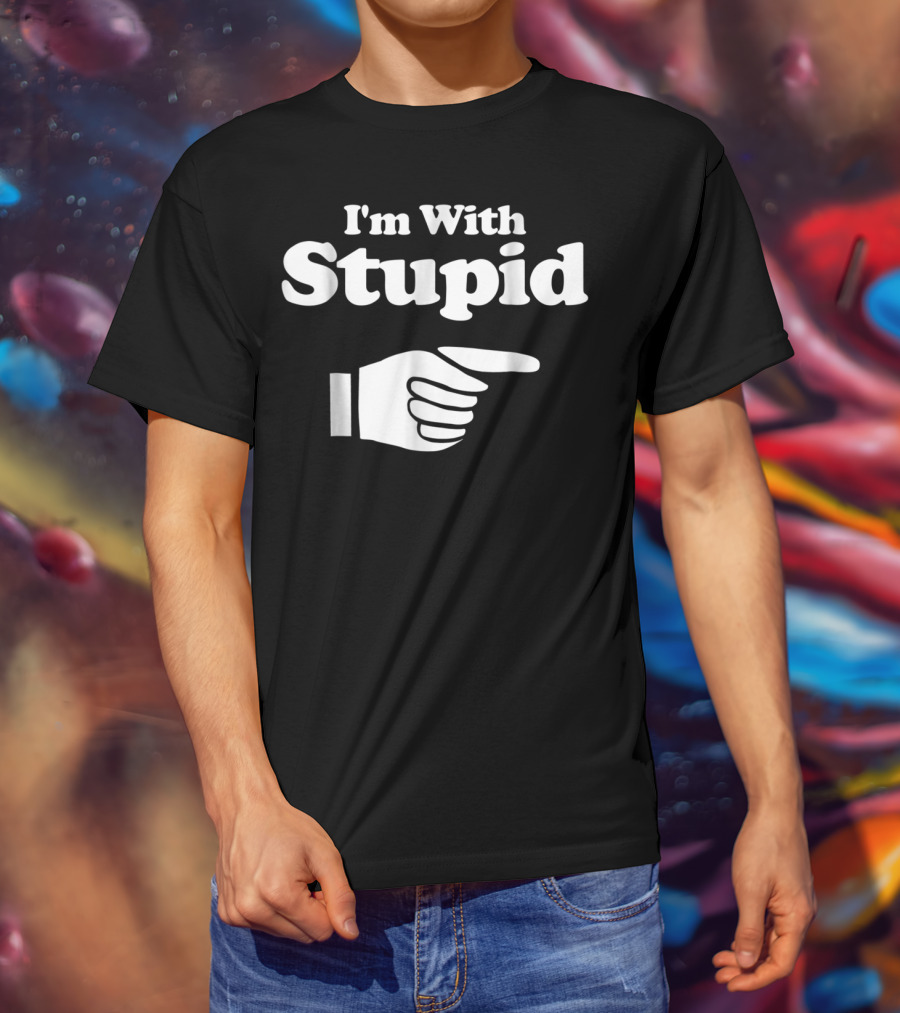 I'm With Stupid Manatee For Men Kids And Women T-Shirt