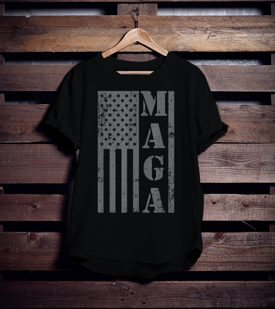 MAGA Distressed American Flag T-Shirt