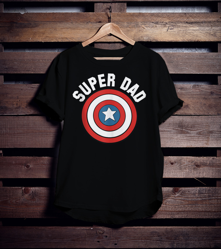 Marvel Father's Day Super Dad Captain America Shield T-Shirt