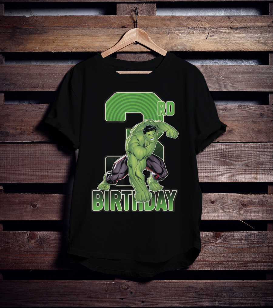 Marvel Hulk Smash 3rd Birthday Green Giant T-Shirt