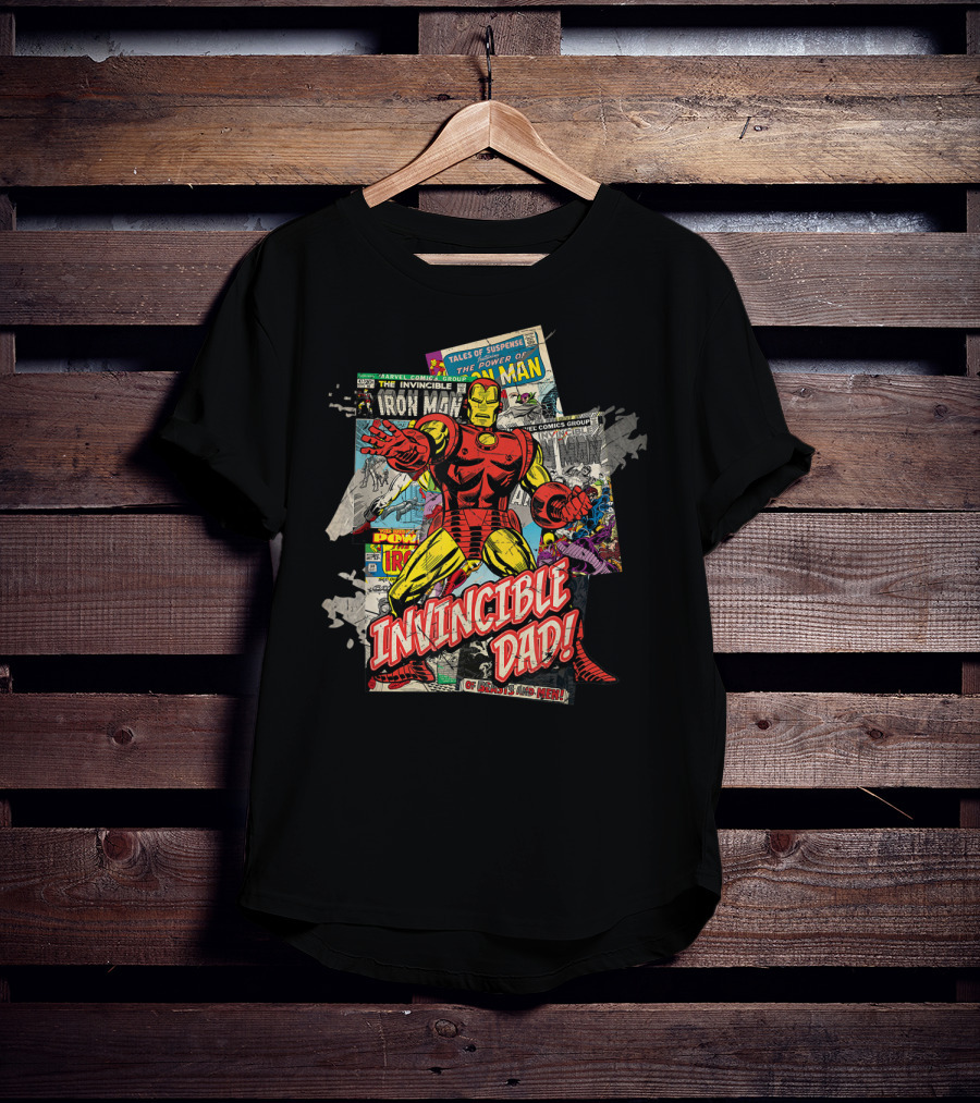 Marvel Iron Man Invincible Dad Of Heroes And Men Father's Day T-Shirt