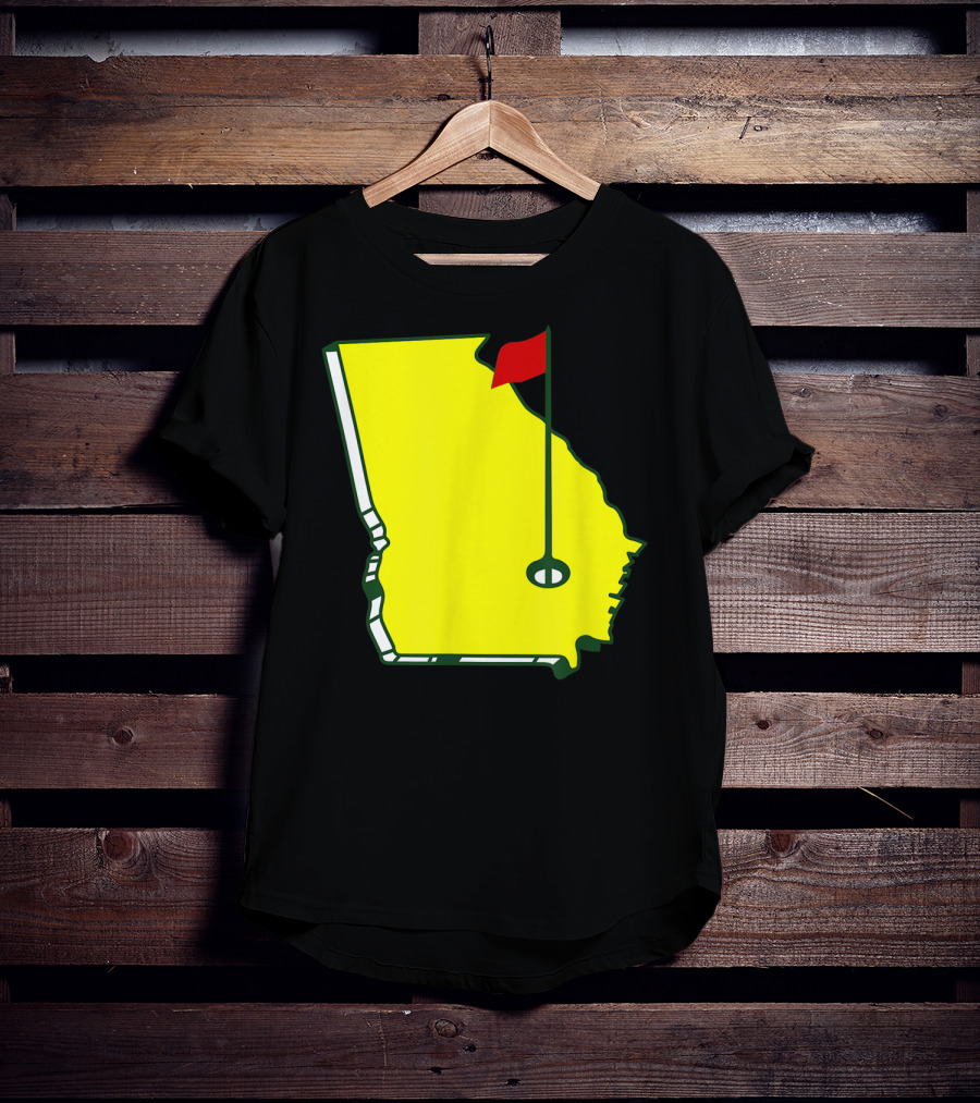 Master Golf Georgia State Map Red Flag T-Shirt