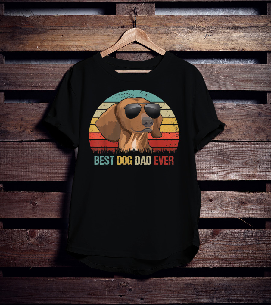 Best Dog Dad Ever Dachshund Sunglasses T-Shirt