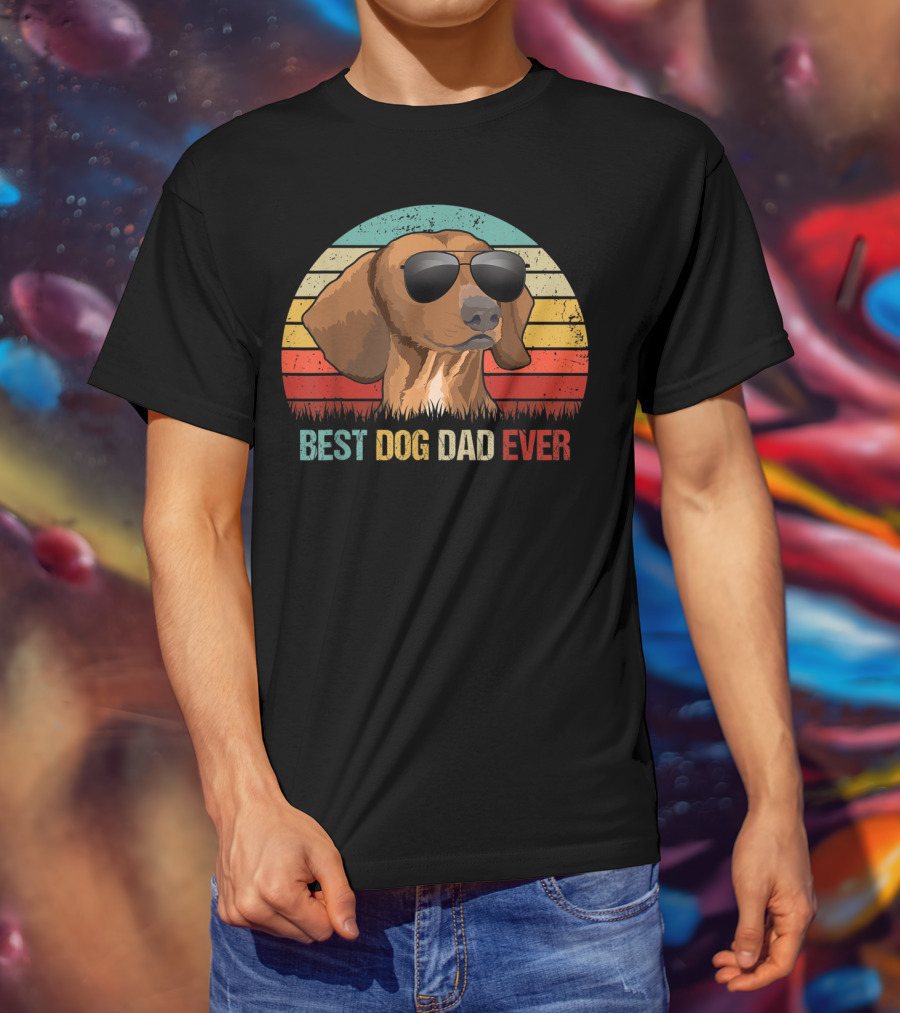 Best Dog Dad Ever Dachshund Sunglasses T-Shirt