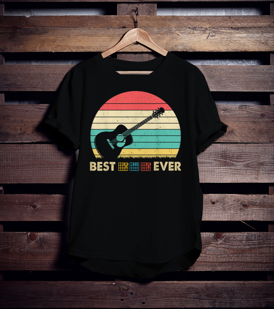 Mens Best Guitar Dad Ever Music Vintage T-Shirt