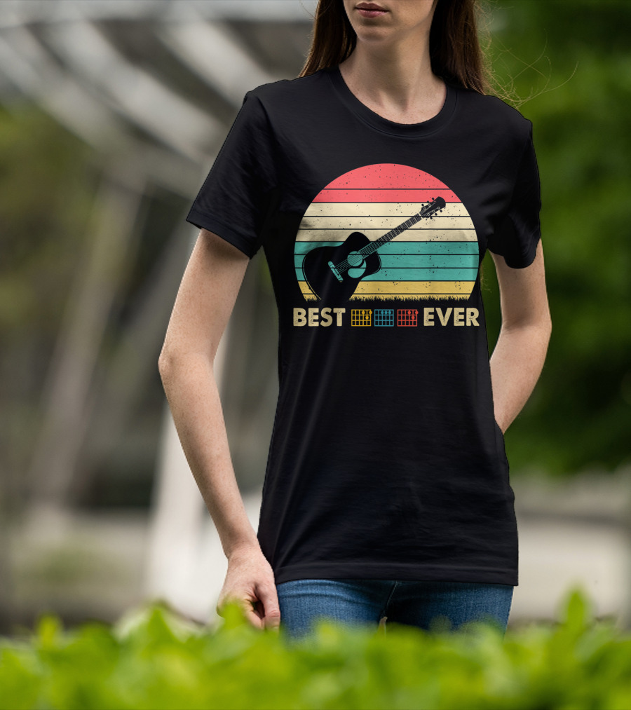 Mens Best Guitar Dad Ever Music Vintage T-Shirt