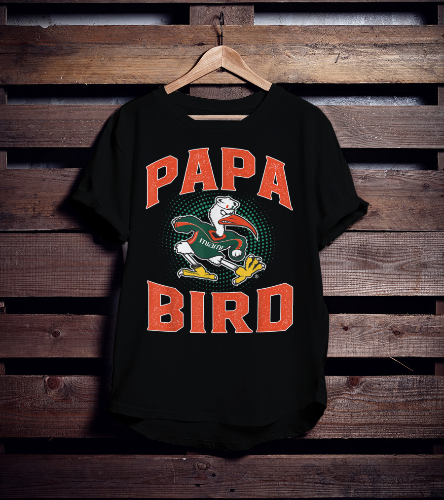 Papa Bird Miami Hurricanes Mascot T-Shirt