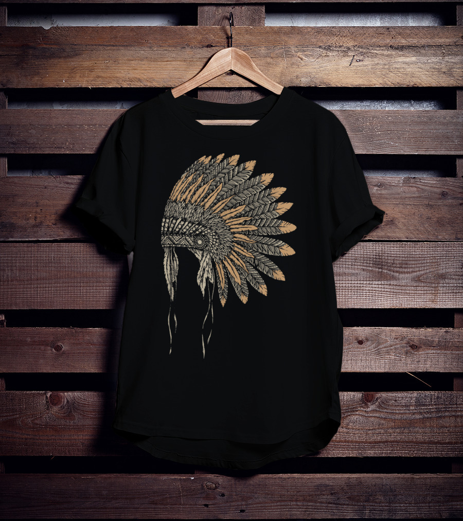Native American Headdress Feather T-Shirt