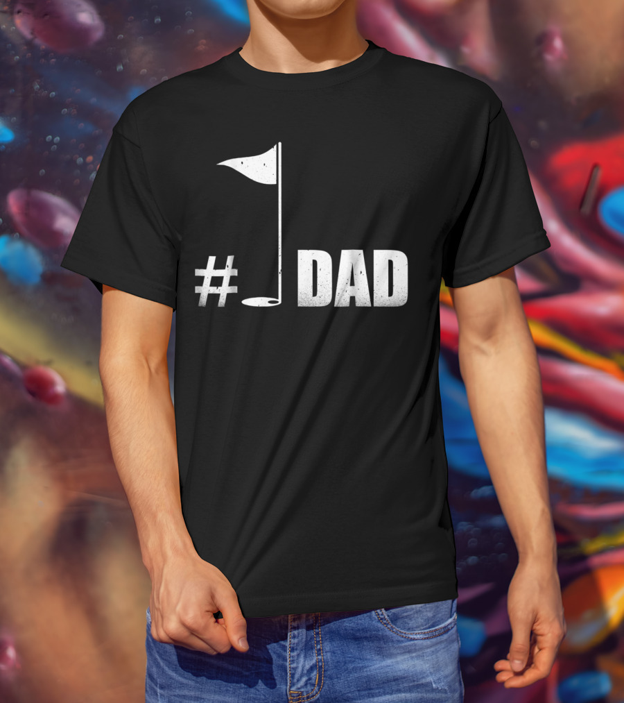 1 Dad Best Dad Father's Day Golf Flag T-Shirt