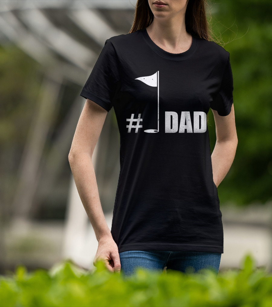 1 Dad Best Dad Father's Day Golf Flag T-Shirt