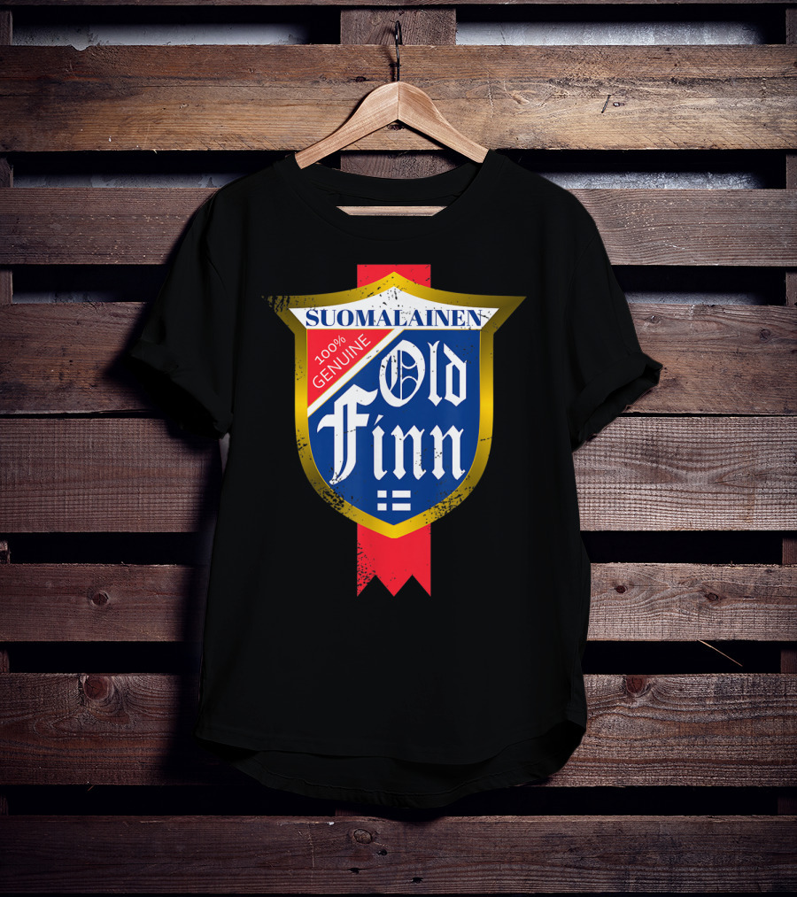 Suomalainen Old Finn 100% Genuine Vintage Beer Label Classic Sisu Finnish T-Shirt