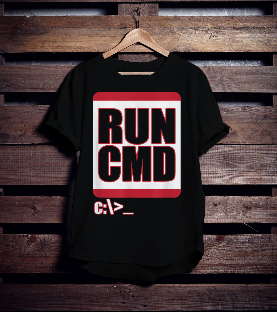 RUN CMD C:\> Funny Computer Science Nerd Coder T-Shirt