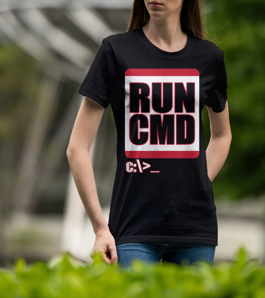 RUN CMD C:\> Funny Computer Science Nerd Coder T-Shirt