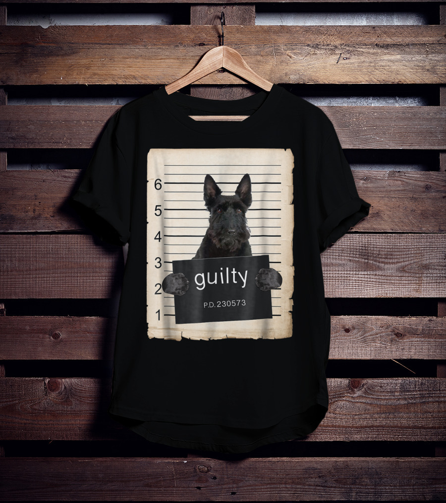 Scottish Terrier Mugshot Guilty Dog P.D. 230573 T-Shirt
