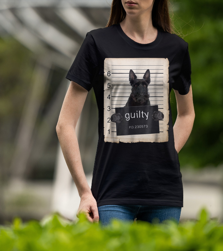 Scottish Terrier Mugshot Guilty Dog P.D. 230573 T-Shirt