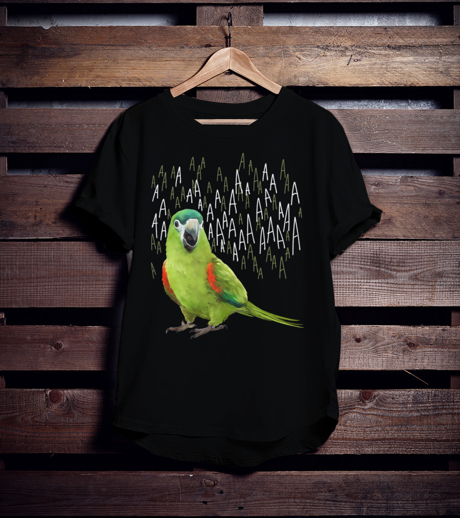 Screaming Hahn's Macaw AAAA Repeated Green And Red Parrot T-Shirt