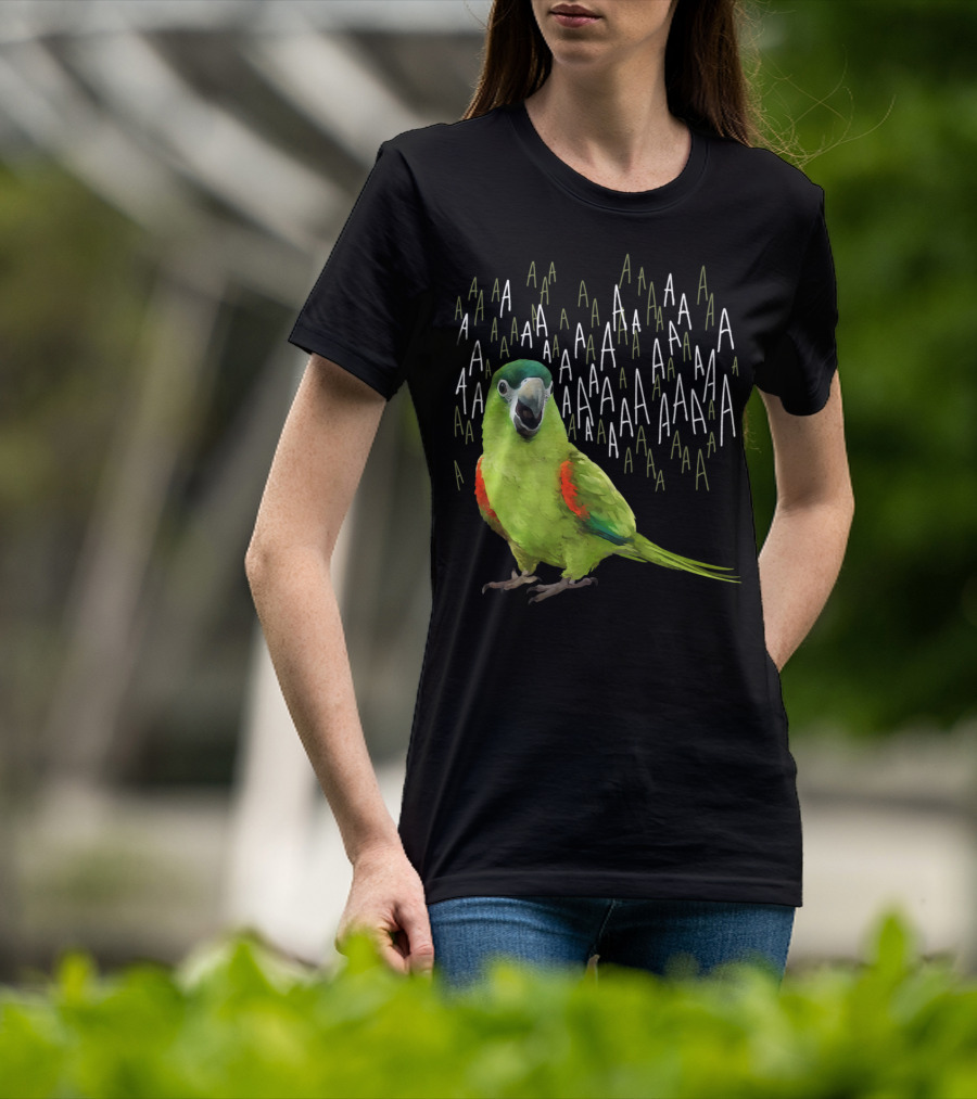 Screaming Hahn's Macaw AAAA Repeated Green And Red Parrot T-Shirt