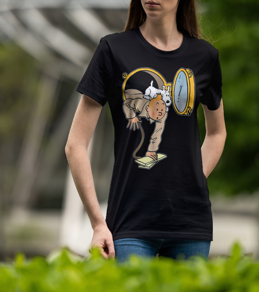 Tintin And Snowy Emerging From Submarine Porthole T-Shirt
