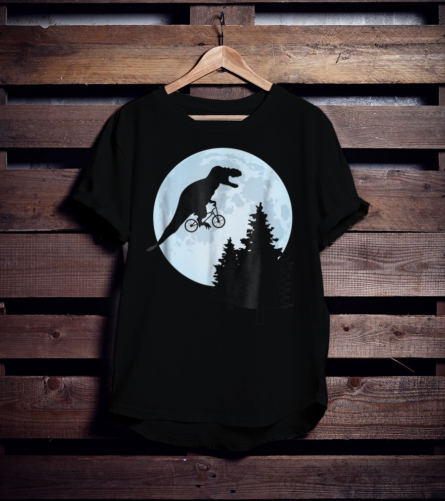 T Rex Bicycle Moon Ride For Funny Rex Lovers T-Shirt