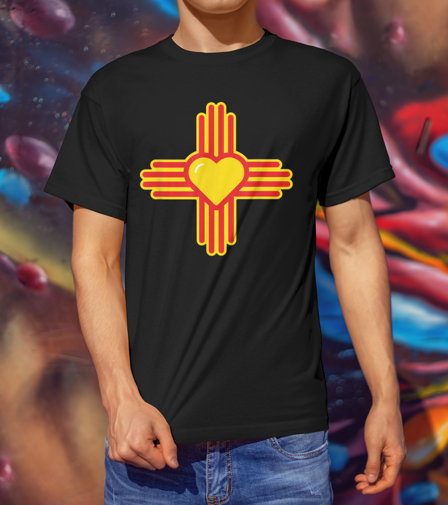 I Love New Mexico Heart Zia Symbol Of NM Iconic State Pride T-Shirt