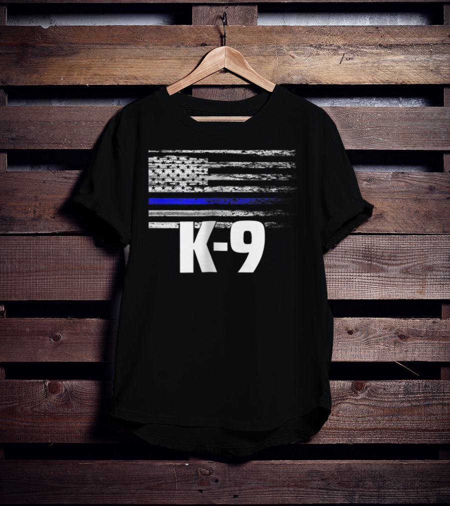 K-9 Police USA Flag Law Enforcement Officer LEO Cops T-Shirt