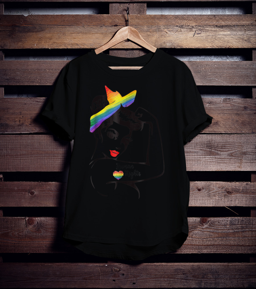 Lady Human Rights Rainbow Pride Iconic Empowerment T-Shirt