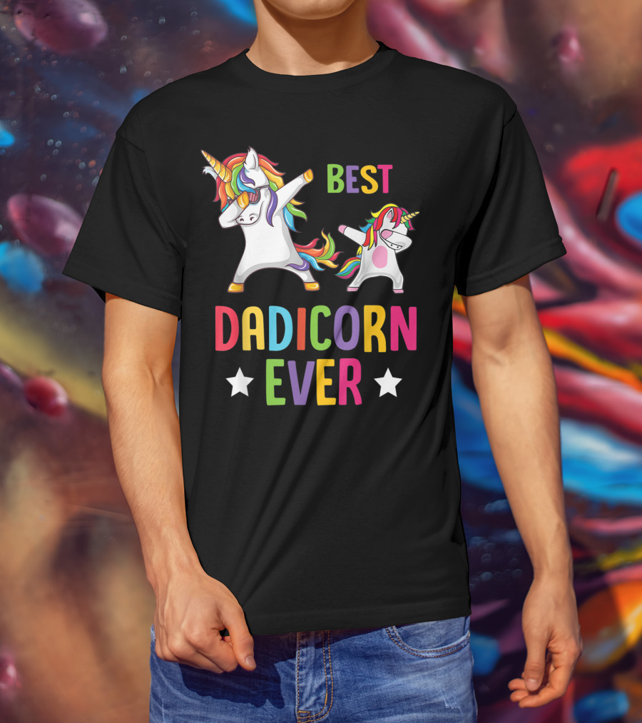 Best Dadicorn Ever Dabbing Unicorn Dad Father T-Shirt