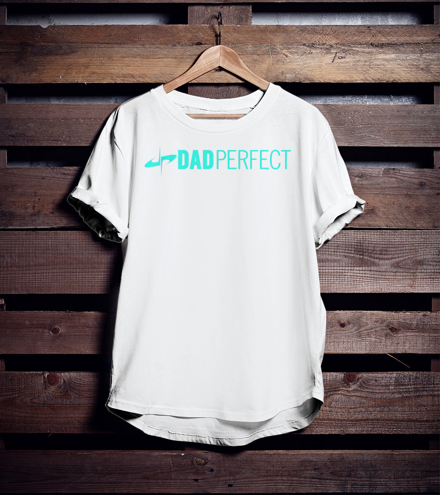 Dad Perfect Teal Color Text Mens Fathers Day T-Shirt