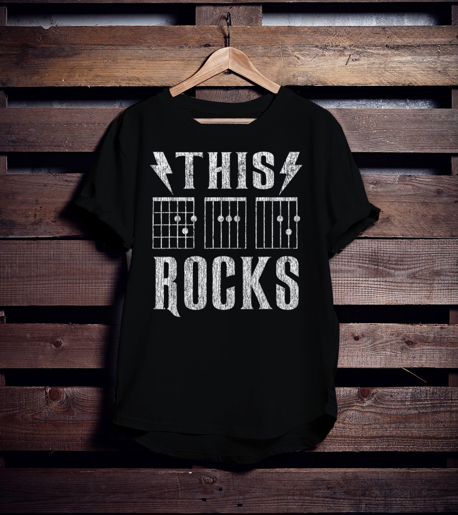Vintage Guitar Dad This Rocks Chord Diagram T-Shirt