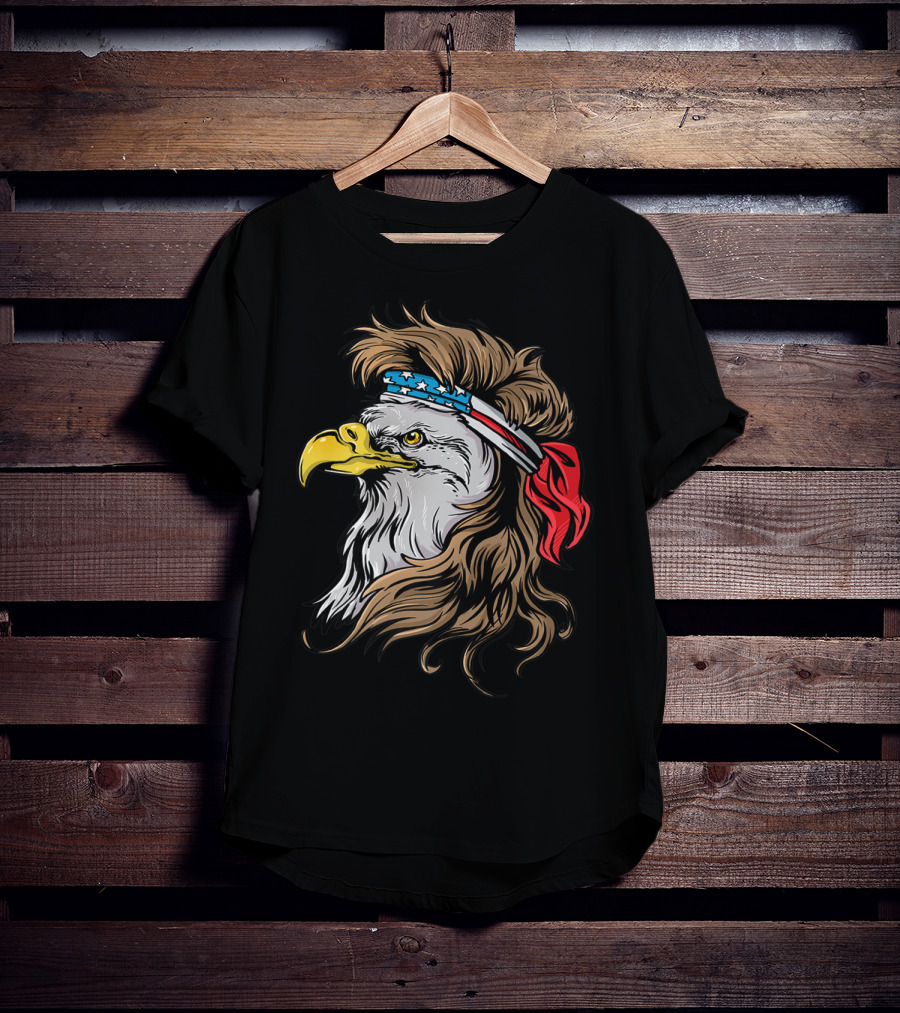 Mullet Eagle USA Bandana Freedom Bird T-Shirt