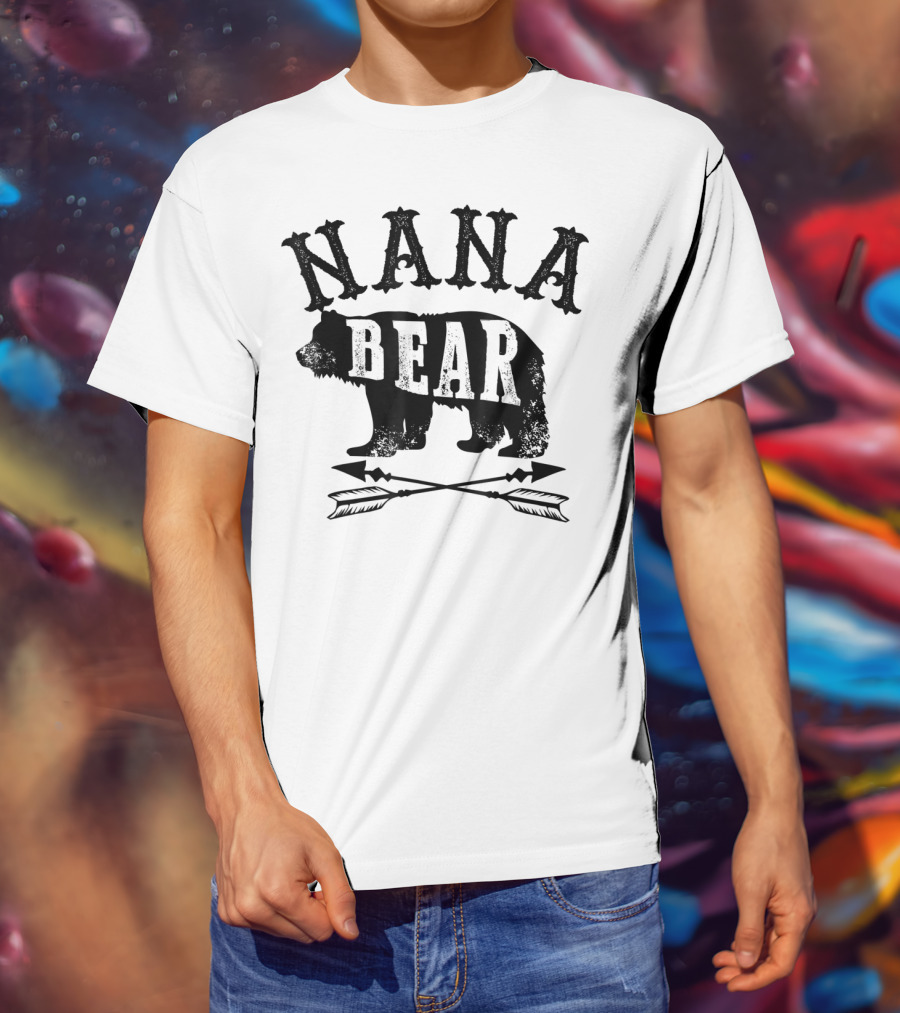 Nana Bear Grandmother Birthday Celebrations With Bear Silhouette And Arrows T-Shirt