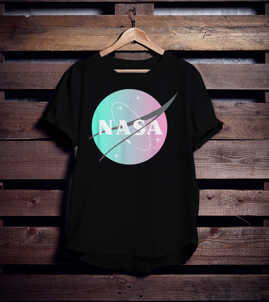 NASA Pastel Rainbow Classic Logo NASA Lover T-Shirt