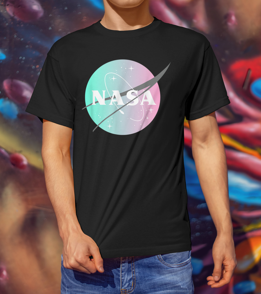 NASA Pastel Rainbow Classic Logo NASA Lover T-Shirt