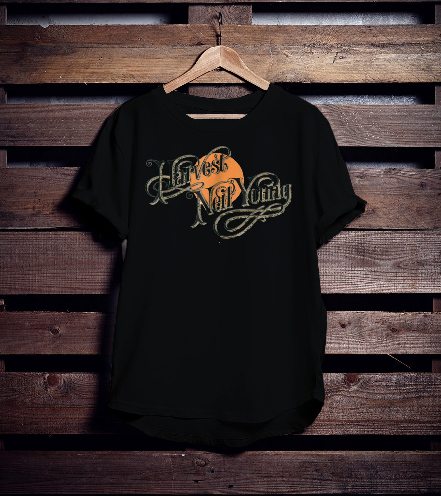 Neil Young Harvest Vintage Style Orange Moon T-Shirt