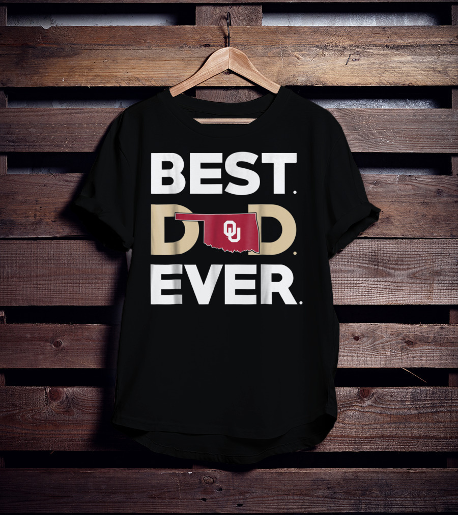 Oklahoma Sooners Best Dad Ever OU Logo State Outline T-Shirt