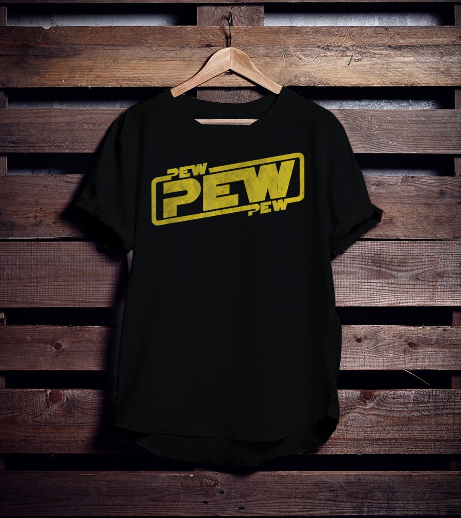 Pew Pew Pew Blockbuster Movie Quote Men Retro T-Shirt