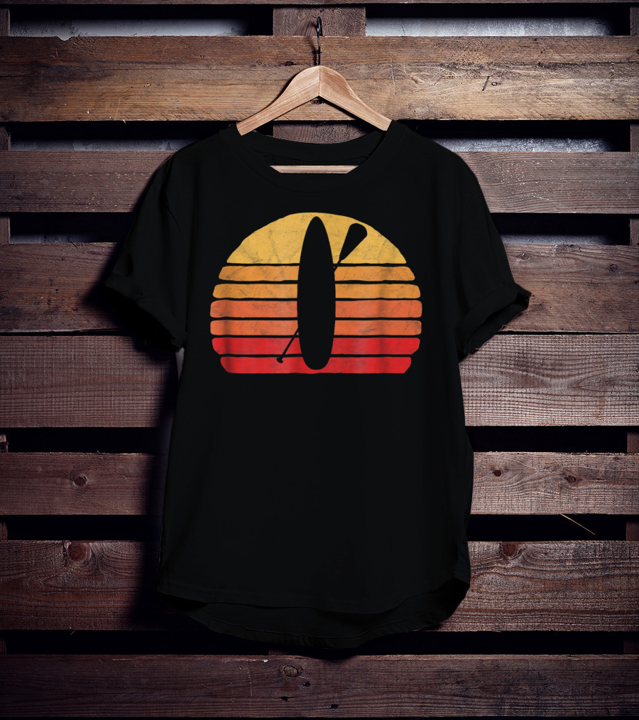 Retro SUP Stand Up Paddle Board Vintage Sunset T-Shirt