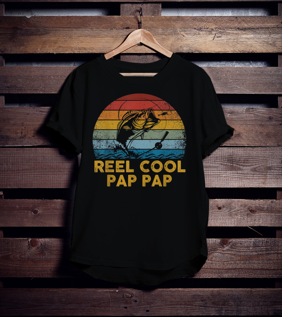 Reel Cool Pap Pap Retro Vintage Fishing T-Shirt