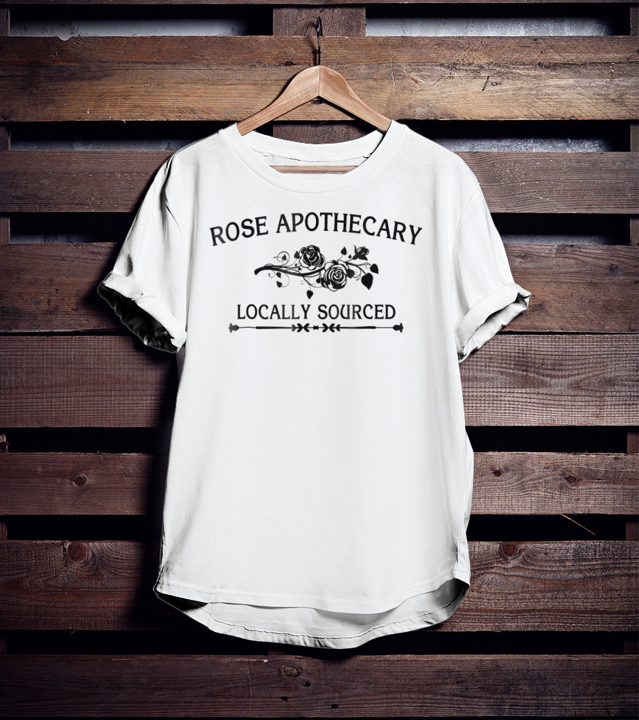 Rose Apothecary Locally Sourced Roses Floral Script T-Shirt