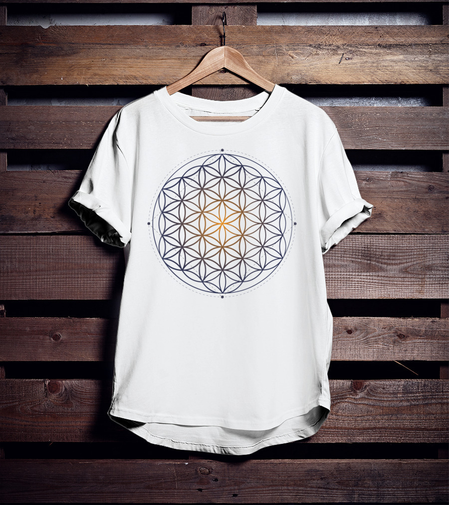 Sacred Geometry Flower Of Life Pattern Symmetry T-Shirt