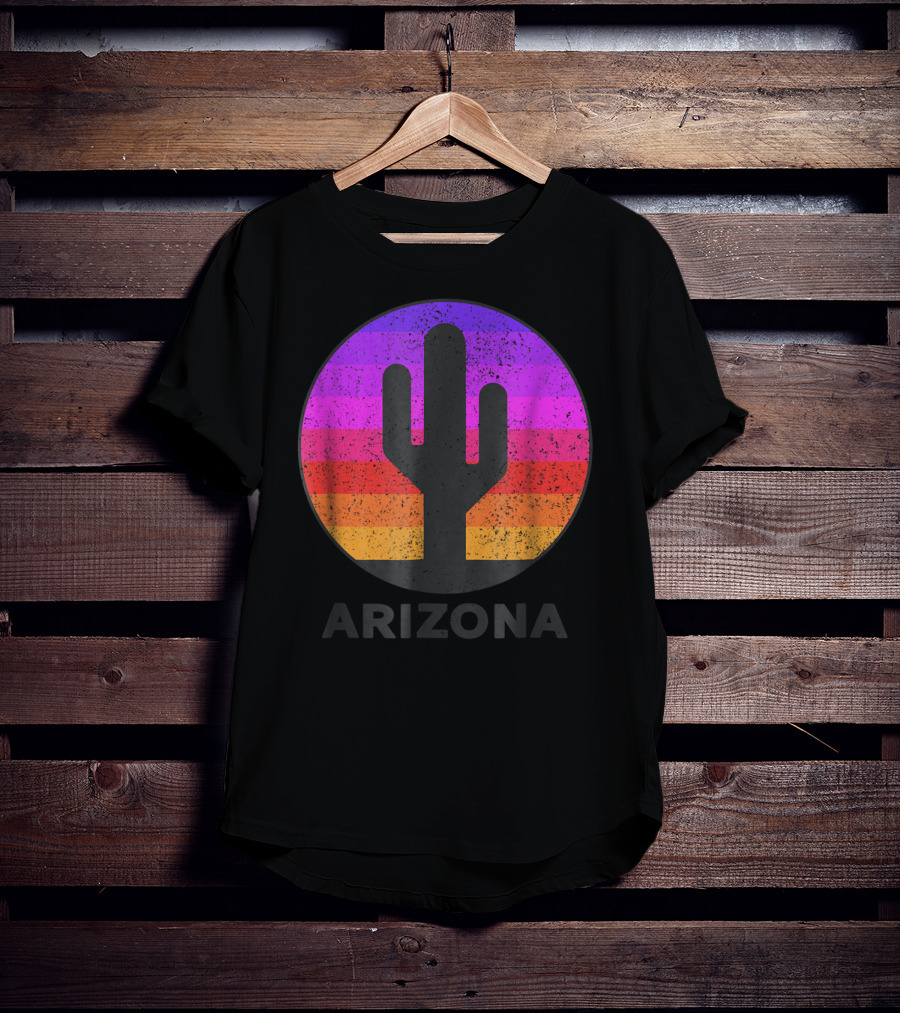 Arizona Saguaro Cactus Vintage Sunset T-Shirt
