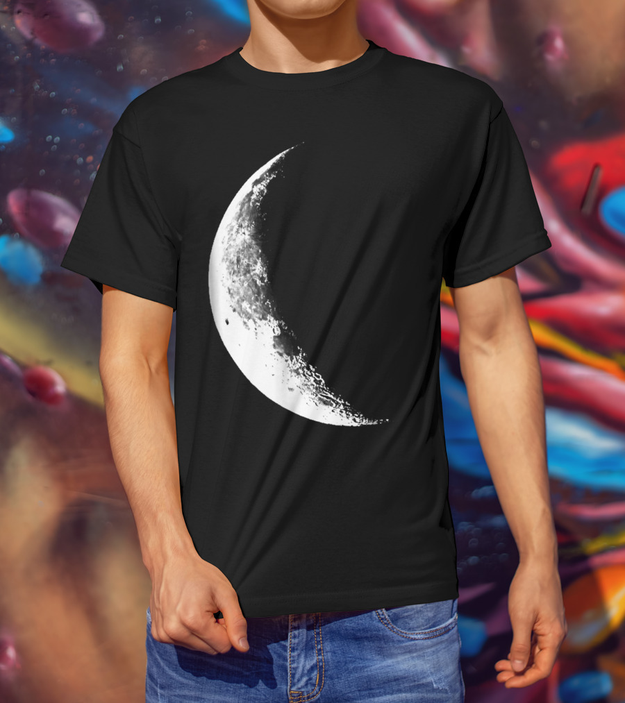 Shiny Moon Half Moon Crescent Moon Lunar Phases T-Shirt