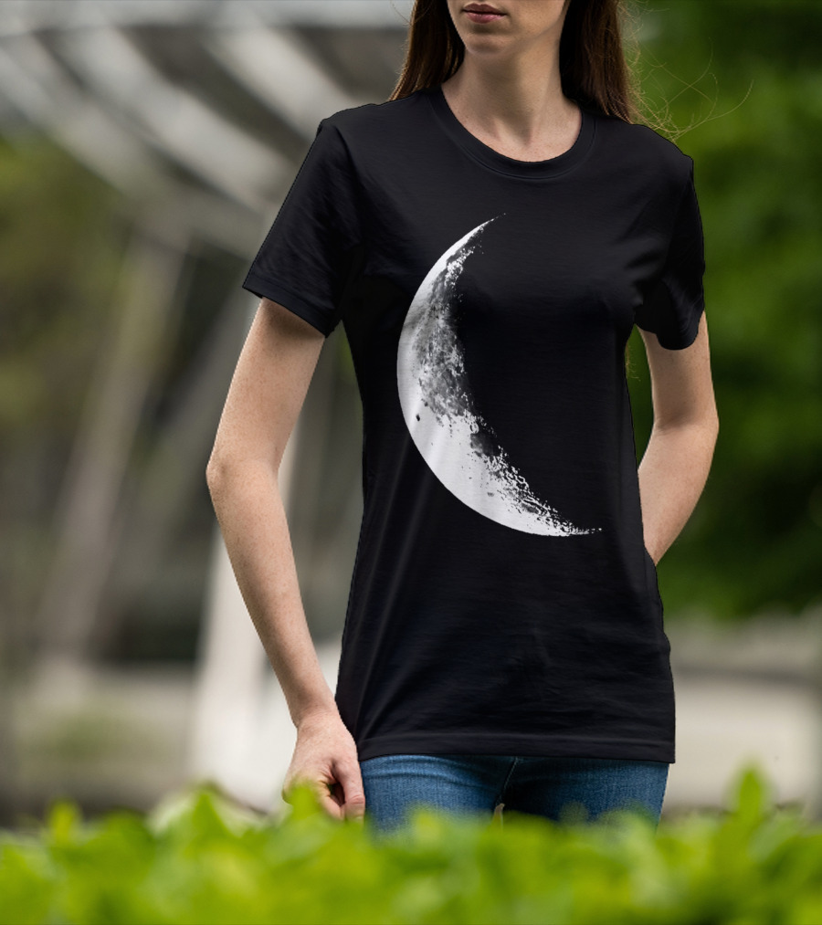 Shiny Moon Half Moon Crescent Moon Lunar Phases T-Shirt