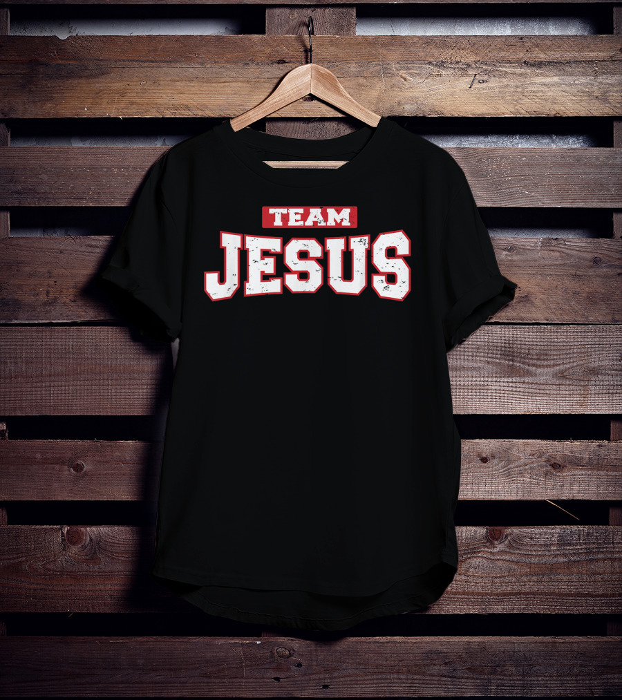 Team Jesus Weathered And Distressed Christian Faith T-Shirt