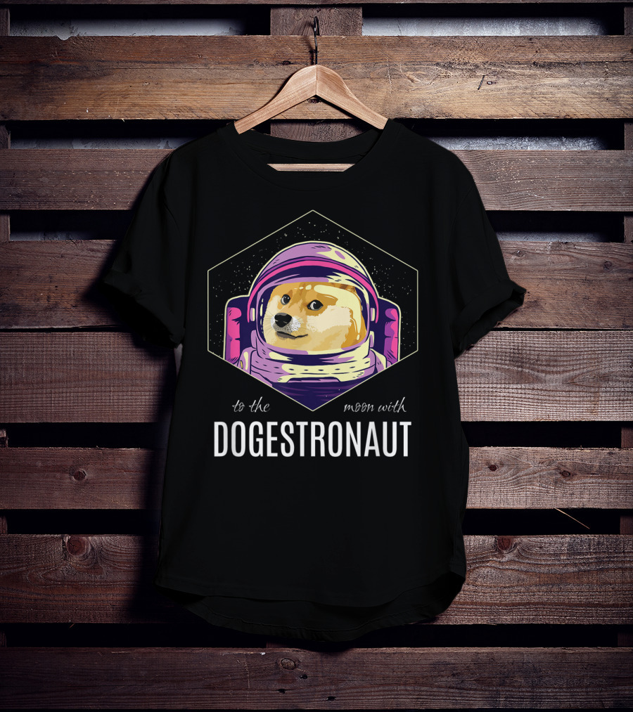Dogestronaut To The Moon With Dogecoin Crypto T-Shirt