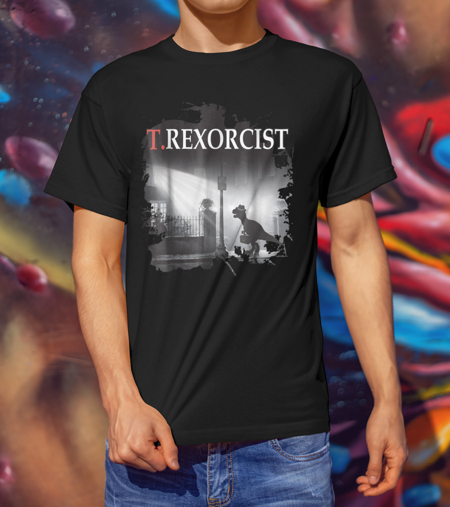 T. Rexorcist Tyrannosaurus Rex Dinosaur Movie T-Shirt