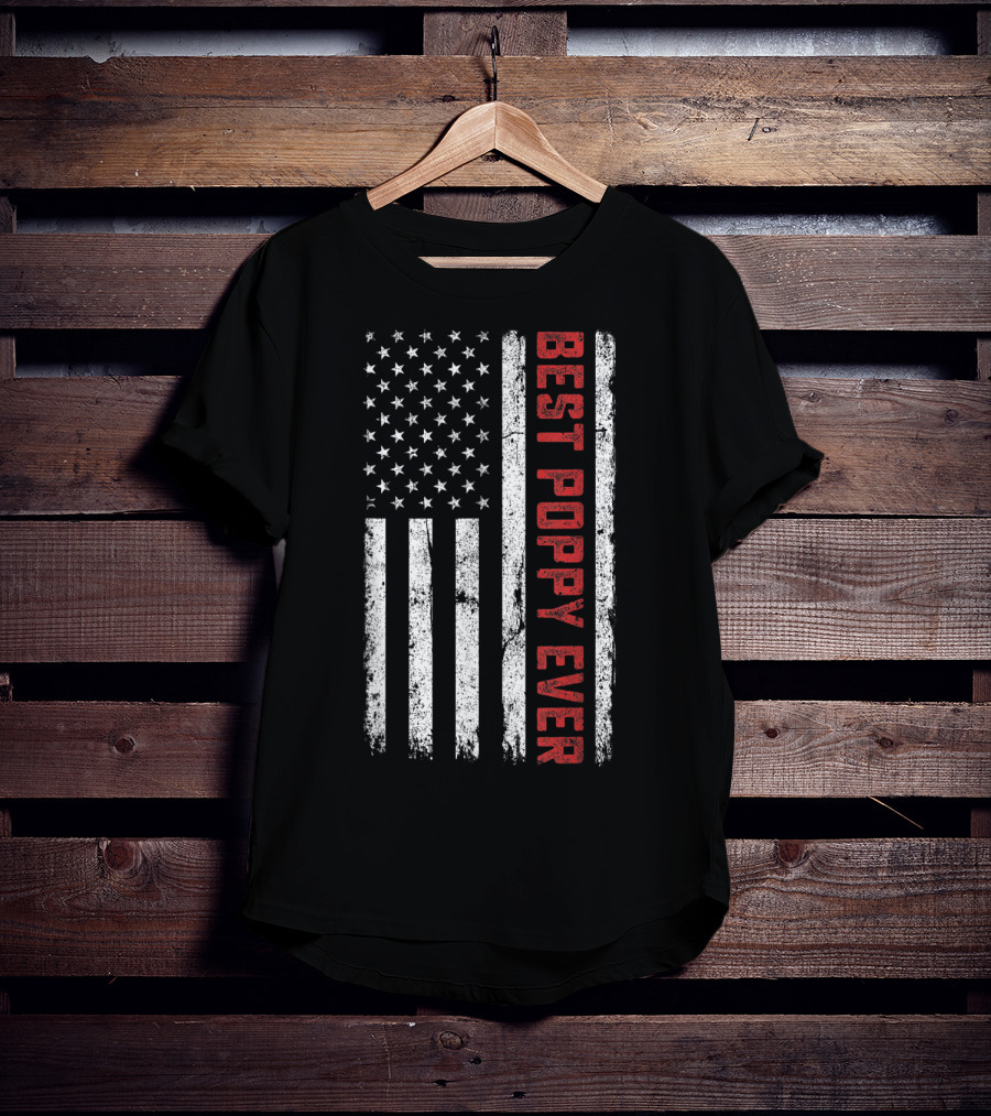 Best Poppy Ever American Flag USA T-Shirt